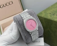 ساعه قوتشي فضي بكرستال