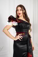 فستان سهرة طويل ملكي بتصميم روماني