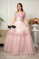 فستان سهره طويل وردي مورد مميز بالورد