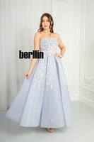 فستان سهرة توب سماوي طويل جازار