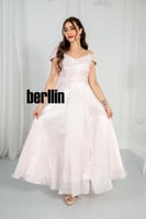 فستان ناعم كرنكل طيات لون زهري فاتح