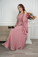 فستان ناعم اوف شولدر بليسية مميز بالخرز الذهبية لو...