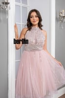 فستان سهره قصير سندريلا لون زهري