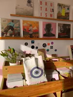 شنطة قماش مطبوع العين الزرقاء