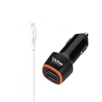 شاحن سيارة CD005 + كيبل ايفون لون عشوائي من ووبو -...