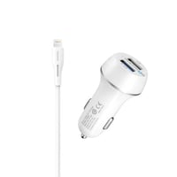 شاحن سيارة CD004 + كيبل ايفون لون عشوائي من ووبو -...