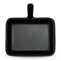 طبق تقديم ميلامين اسود بمقبض صغير