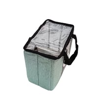 سلة ترامس قهوة وشاي قماشية غطاء شفاف 2 خانة