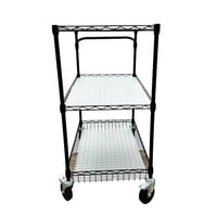 عربية وترولي كروم اسود 3 ارفف 90 سم كبيرة