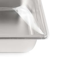 صينية استيل مع غطاء شفاف عمق 15 سم