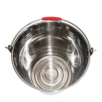 سطل استيل بغطاء يد احمر 16 لتر