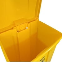 سلة زبالة اصفر بلاستيك بدعسة 87 لتر