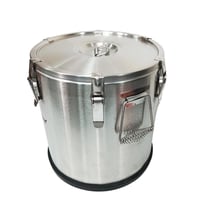 حافظة بجلدة استيل بقفل 100 لتر