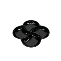 طبق ميلامين مقسم اسود لمعة 4 خانات