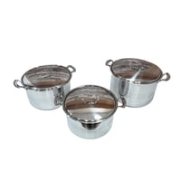 طقم قدور استيل 3 قطع ماركة kaisa villa