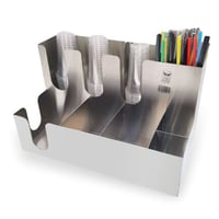 حامل اكواب ومصاصات ومناديل استيل متعدد الخانات