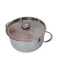 قدر استيل بغطاء مزخرف 12*28 سم