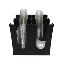 استاند وحامل اكواب ومناديل 4 خانات اسود مربع