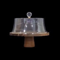 صينية كيك خشبية دائرية بقاعدة