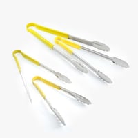 ملقاط طعام استيل بمقبض اصفر