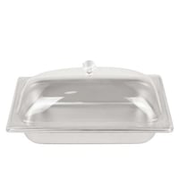 صينية استيل مع غطاء شفاف 15 سم