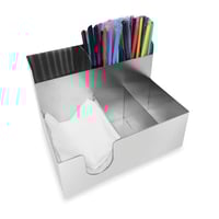 حامل اكواب ومصاصات ومناديل استيل متعدد الخانات