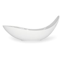 طبق ميلامين لمعة مقوس ابيض 43 سم