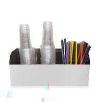 حامل اكواب ومصاصات ومناديل استيل 3 خانات