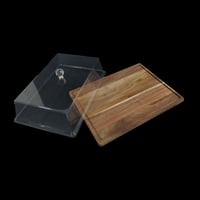 صينية كيك خشبية كبيرة بقاعدة