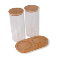 طقم علب بهارت بقاعدة خشبية