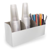 حامل اكواب ومصاصات ومناديل استيل 3 خانات