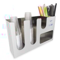 حامل اكواب ومصاصات استيل متعدد الخانات