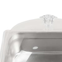 صينية استيل مع غطاء شفاف عمق 6.5 سم