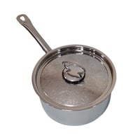 كسرولا استيل بغطاء مزخرف 20 سم