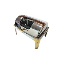 سفنديش سخان غطاء زجاجي ذهبي وفضي 9 لتر