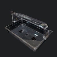 صينية شفاف مع غطاء شفاف قلاب عمق 10 سم