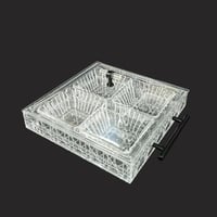 صينية تقديم اكريلك منقوش 4 خانات