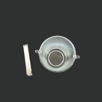 وعاء زجاجي للثلج مع ملقاط