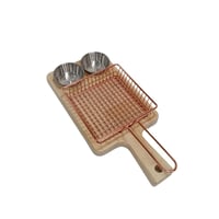 رك تقديم خشبي مع سلة للبرغر والبطاطس 15 سم