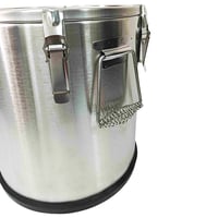 حافظة بجلدة استيل بقفل 100 لتر