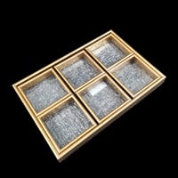 صينية تقديم مكسرات خشب و اكريلك 6 خانات