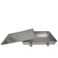 صينية استيل بغطاء و قفل 45*35*8 سم