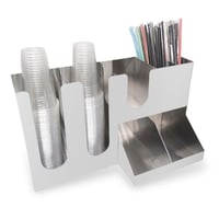 حامل اكواب ومصاصات استيل متعدد الخانات