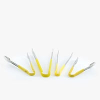 ملقاط طعام استيل بمقبض اصفر