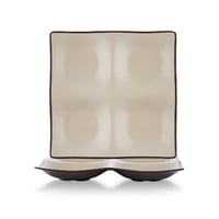 طبق ميلامين تقديم مقسم مربع 24 سم