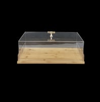 صينية تقديم خشبية بغطاء اكريلك كبيرة