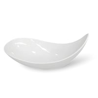 طبق ميلامين لمعة مقوس ابيض 43 سم