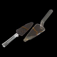 طقم سكاكين كيك اكريلك بنقش ذهبي