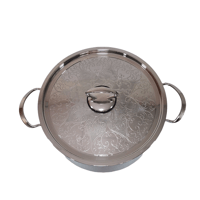 قدر استيل بغطاء مزخرف 12*28 سم