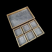 صينية تقديم مكسرات خشب و اكريلك 6 خانات